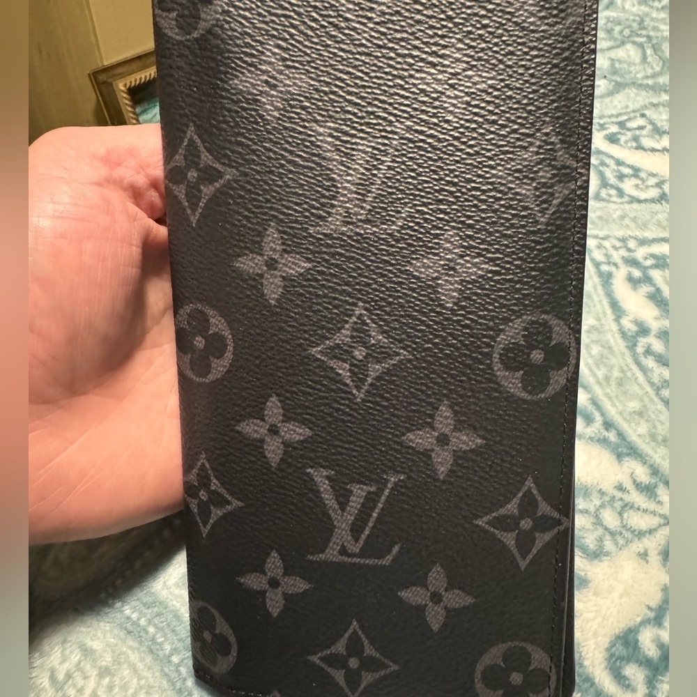 Authentic Louis Vuitton Long Portefeuille Brazza Damier Graphite Wallet